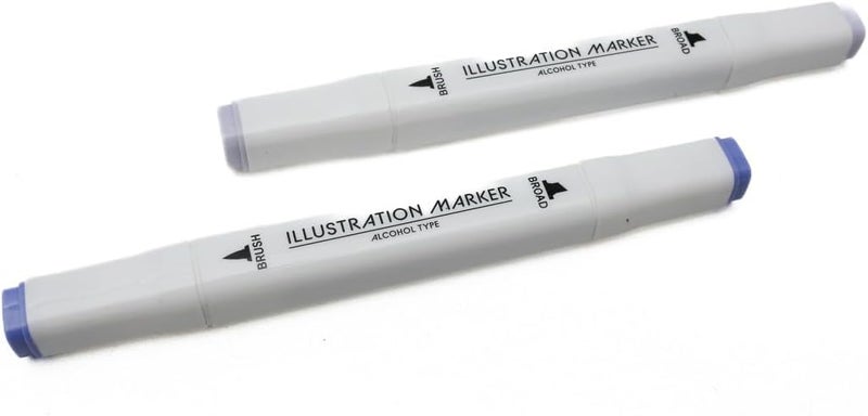 DAISO Illustration Marker - Blue Lavender (Dusty) - Alcohol-Based Art Marker for Drawing, Coloring & Illustration - Image 2
